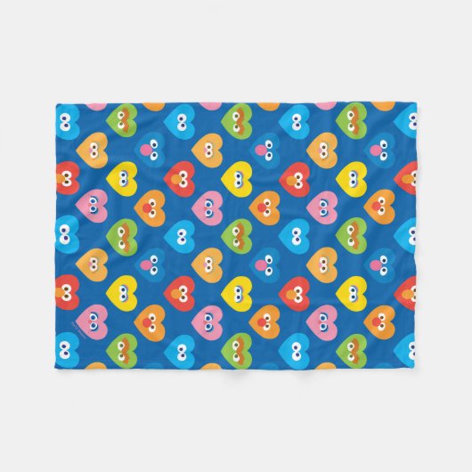 Sesame Street Valentine Hearts Pattern Fleecedecke (Vorderseite (Horizontal))