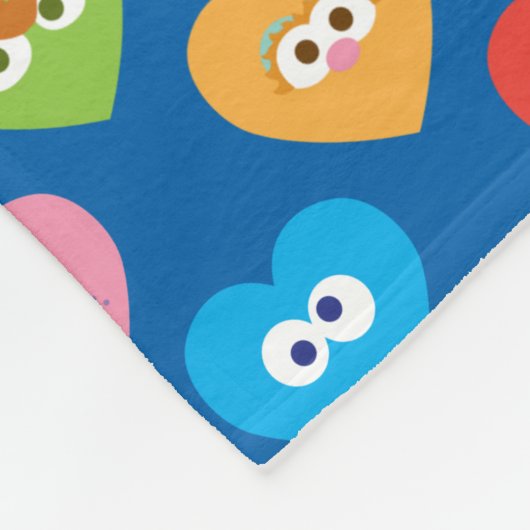 Sesame Street Valentine Hearts Pattern Fleecedecke (Ecke)
