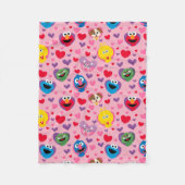 Sesame Street Valentine Hearts Pattern Fleecedecke (Vorderseite)
