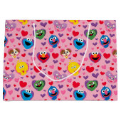 Sesame Street Valentine Hearts Pattern Große Geschenktüte (Vorderseite)