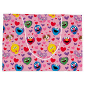Sesame Street Valentine Hearts Pattern Große Geschenktüte (Rückseite)