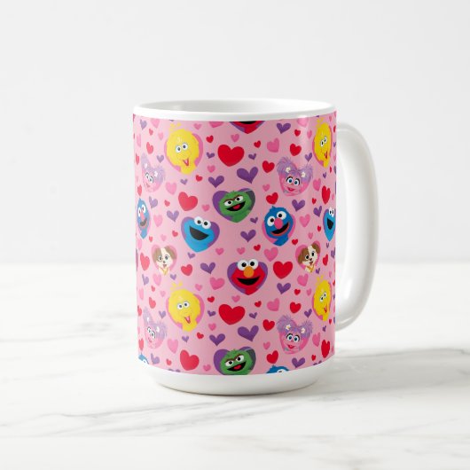 Sesame Street Valentine Hearts Pattern Kaffeetasse (VorderseiteRechts)