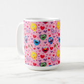 Sesame Street Valentine Hearts Pattern Kaffeetasse (Vorderseite Links)