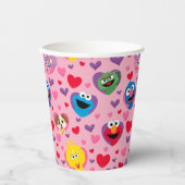 Sesame Street Valentine Hearts Pattern Pappbecher (Vorderseite)