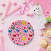 Sesame Street Valentine Hearts Pattern Pappteller (Party)