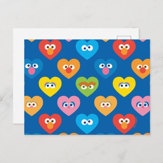 Sesame Street Valentine Hearts Pattern Postkarte (Vorne/Hinten)