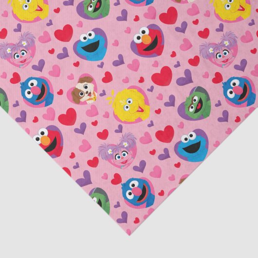 Sesame Street Valentine Hearts Pattern Seidenpapier (Ausschnitt)