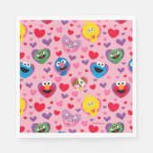 Sesame Street Valentine Hearts Pattern Serviette (Vorderseite)