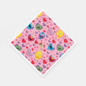 Sesame Street Valentine Hearts Pattern Serviette (Ecke)