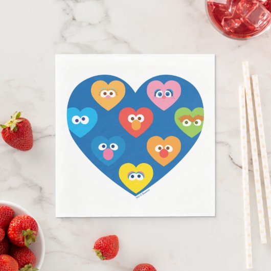 Sesame Street Valentine Hearts Pattern Serviette (Beispiel)