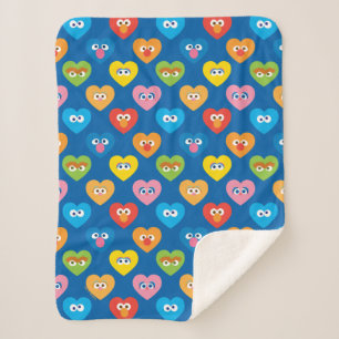 Sesame Street Valentine Hearts Pattern Sherpadecke
