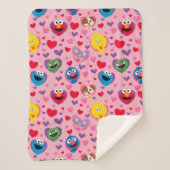 Sesame Street Valentine Hearts Pattern Sherpadecke (Vorderseite)