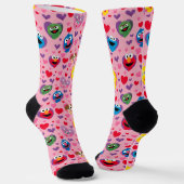 Sesame Street Valentine Hearts Pattern Socken (Gewinkelt)