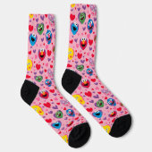 Sesame Street Valentine Hearts Pattern Socken (Rechts)