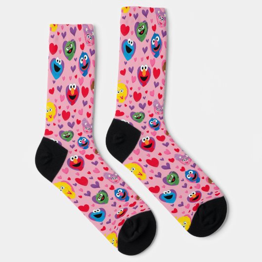 Sesame Street Valentine Hearts Pattern Socken (Rechts)