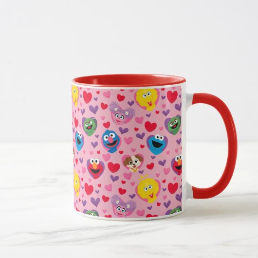Sesame Street Valentine Hearts Pattern Tasse (Rechts)