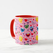 Sesame Street Valentine Hearts Pattern Tasse (Vorderseite Links)