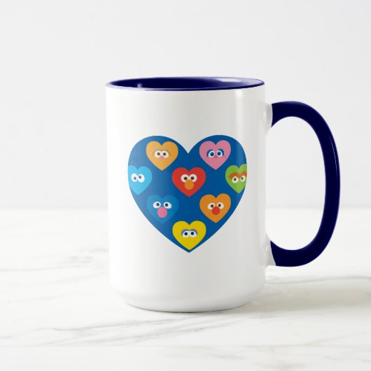 Sesame Street Valentine Hearts Pattern Tasse (Rechts)