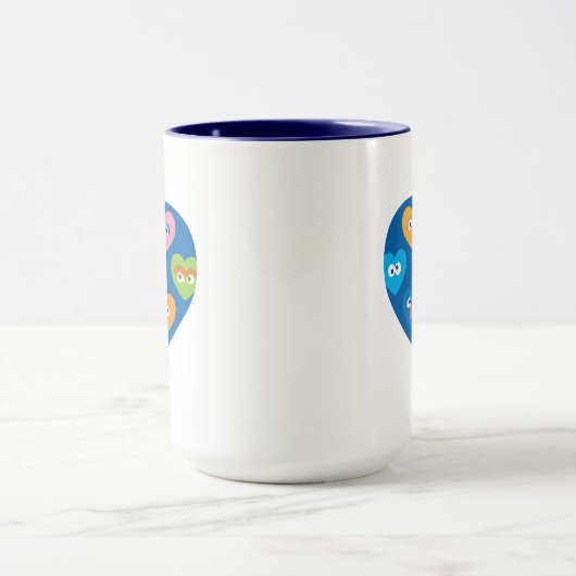 Sesame Street Valentine Hearts Pattern Tasse (Zentrum)