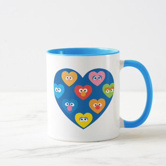 Sesame Street Valentine Hearts Pattern Tasse (Rechts)