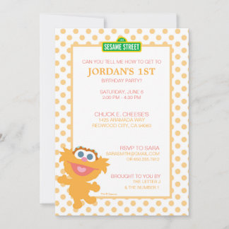 Sesame Street Zoe Baby Birthday Einladung