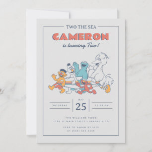 Sesame Street   Zwei auf See Sommer Geburtstag Einladung