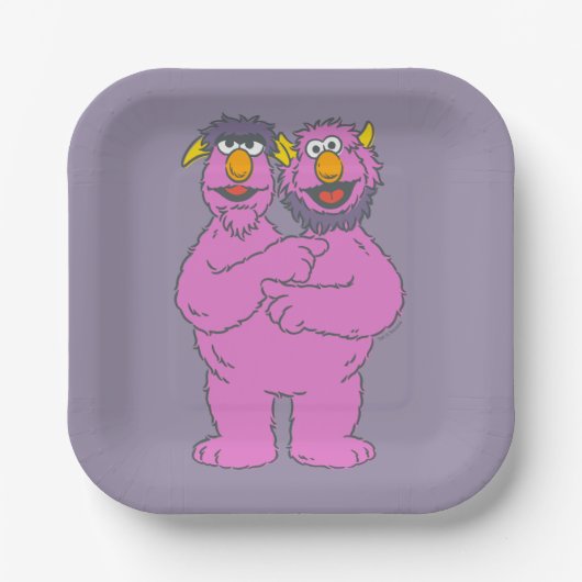 Sesame Street Zwei-Köpfe-Monster Pappteller (Vorderseite)