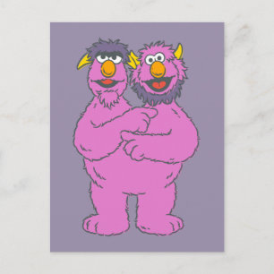 Sesame Street Zwei-Köpfe-Monster Postkarte