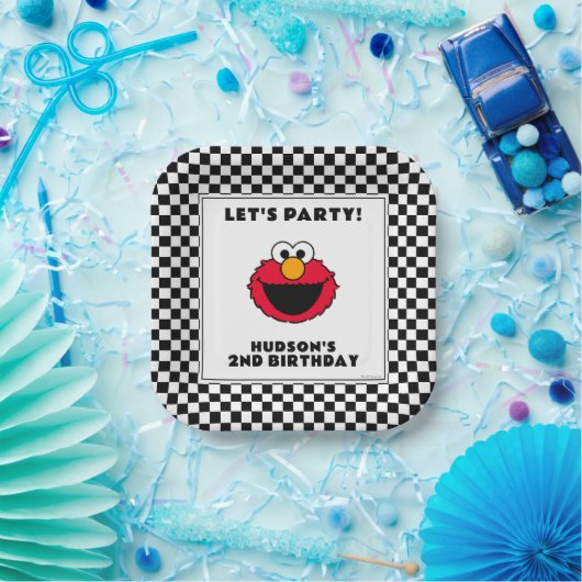 Sesame Street's Elmo Checkerboard Birthday Pappteller (Party)