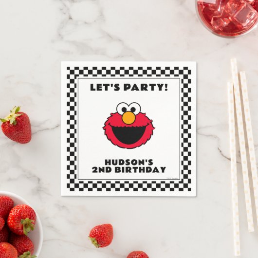 Sesame Street's Elmo Schachbrett-Geburtstag Serviette (Beispiel)