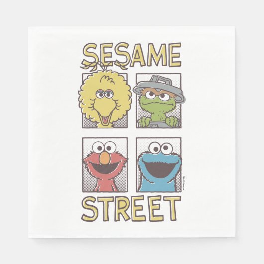 Sesame StreetVintage Character Comic Serviette (Vorderseite)