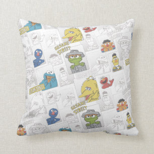 Sesame StreetVintage Comic Pattern Kissen