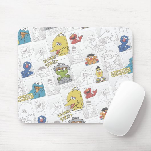Sesame StreetVintage Comic Pattern Mousepad (Mit Mouse)