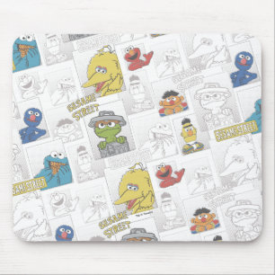 Sesame StreetVintage Comic Pattern Mousepad