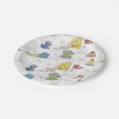 Sesame StreetVintage Comic Pattern Pappteller (Schrägansicht)