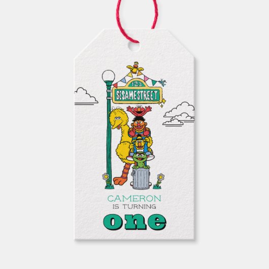 Sesamestraßenfiguren & Straßenschild Geschenkanhän Geschenkanhänger (Vorderseite)