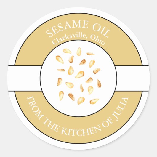 Sesamöl Runder Aufkleber (Vorderseite)