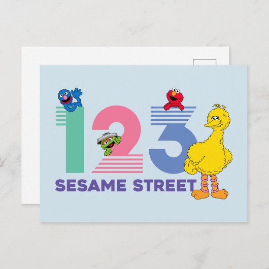Sesamstraße 123 postkarte (Vorne/Hinten)