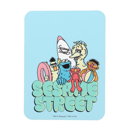 Sesamstraße 90er Jahre Vintag Surf Magnet (Vertikal)