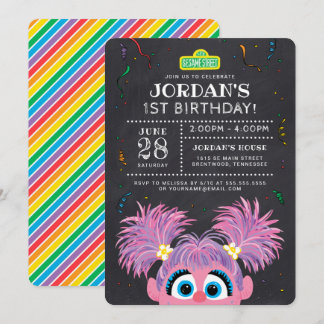 Sesamstraße | Abby Cadabby Chalkboard Geburtstag Einladung