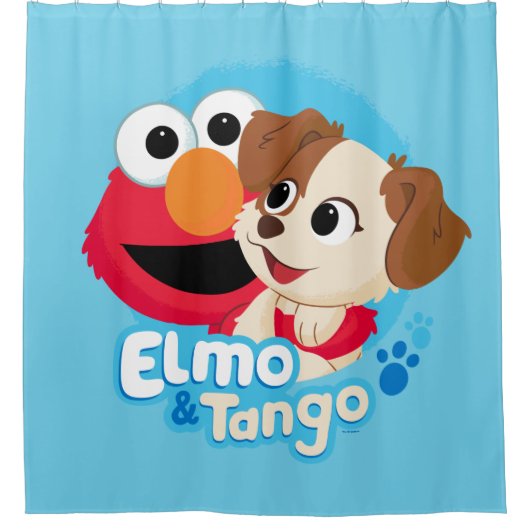 Sesamstraße | Abzeichen Elmo & Tango Duschvorhang (Vorderseite)