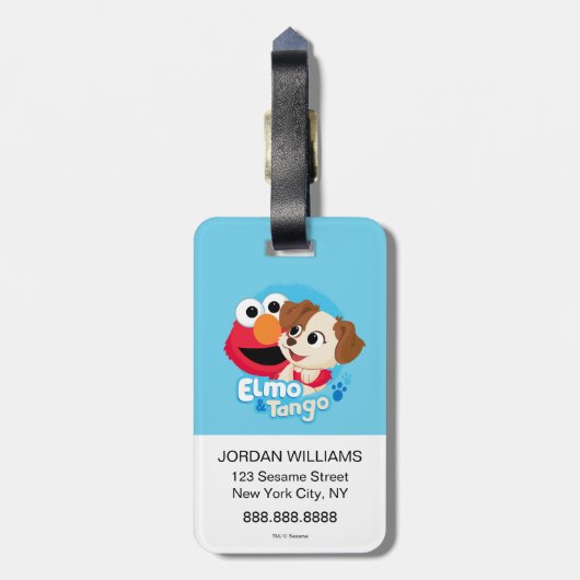 Sesamstraße | Abzeichen Elmo & Tango Gepäckanhänger (Rückseite vertikal)