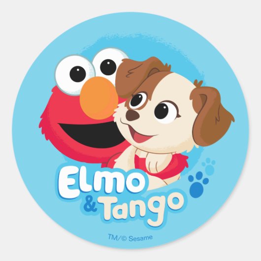 Sesamstraße | Abzeichen Elmo & Tango Runder Aufkleber (Vorderseite)