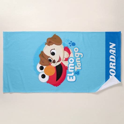 Sesamstraße | Abzeichen Elmo & Tango Strandtuch (Vorderseite)