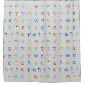 Sesamstraße | Alphabet - Buchstaben Duschvorhang (Vorderseite)
