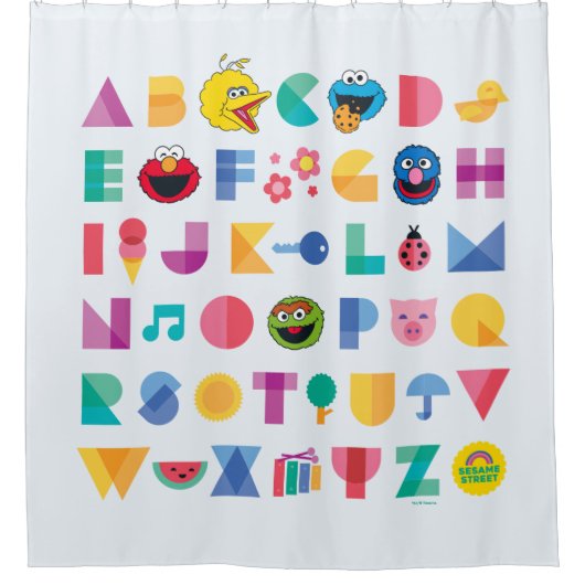 Sesamstraße Alphabet Duschvorhang (Vorderseite)