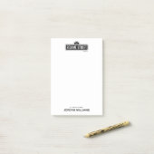 Sesamstraße | B&W-Logo | Name hinzufügen Post-it Klebezettel (Auf Schreibtisch)