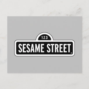 Sesamstraße B&W-Logo Postkarte
