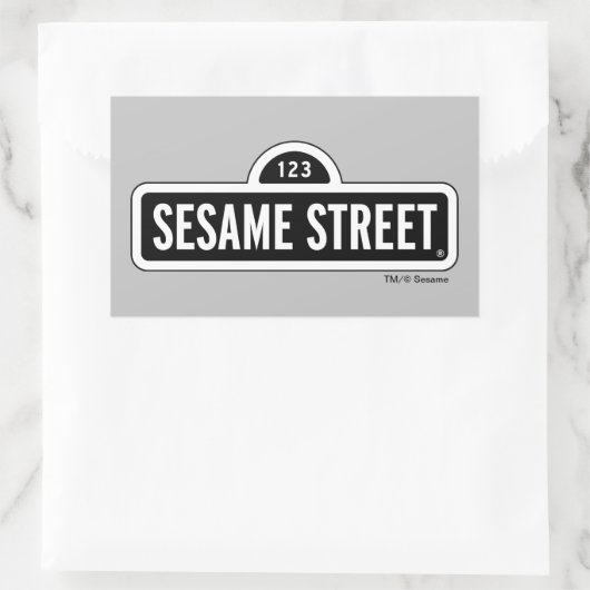 Sesamstraße | B&W-Logo Rechteckiger Aufkleber (Tasche)