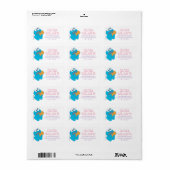 Sesamstraße | Baby Birthday - Cookie Monster Adressaufkleber (Vorne)